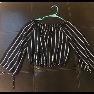 Romwe striped crop top